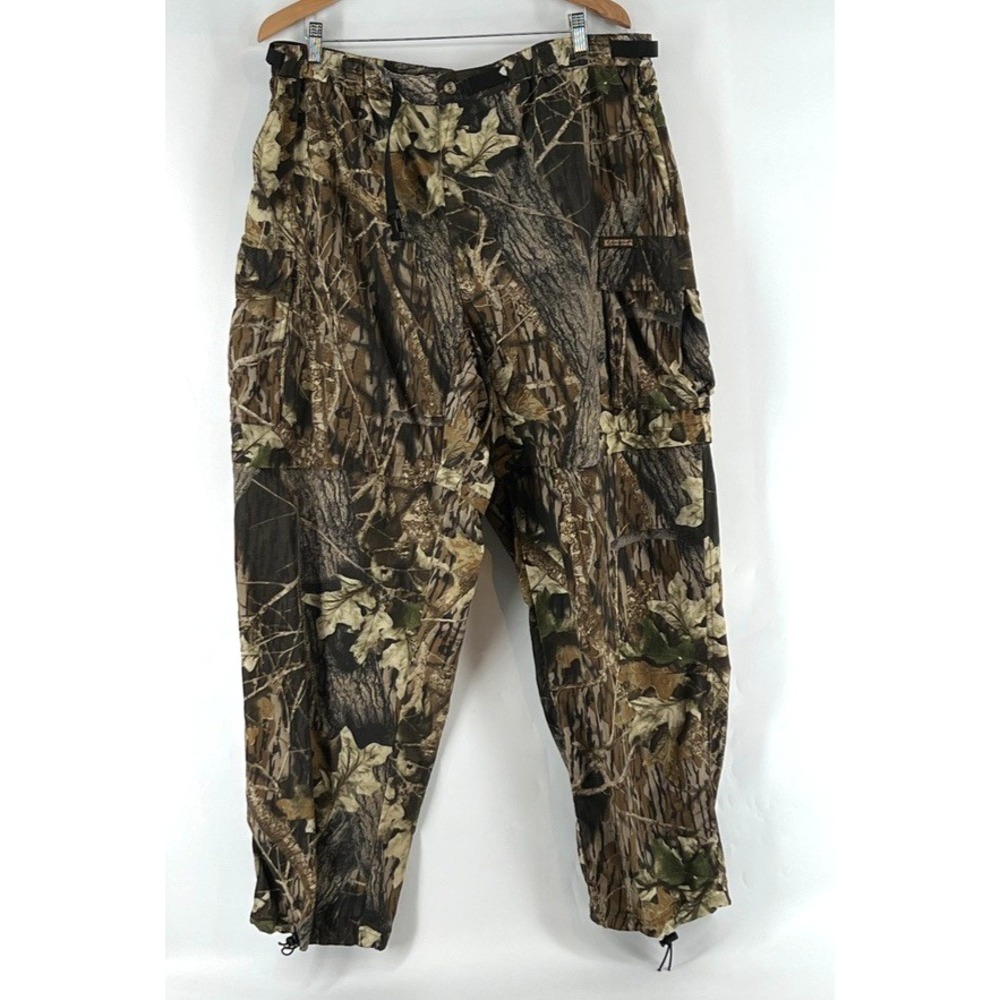 Vtg Remington Camo Cargo Pants XL Mossy Oak Break Up Nylon Hunt Y2K Convertible